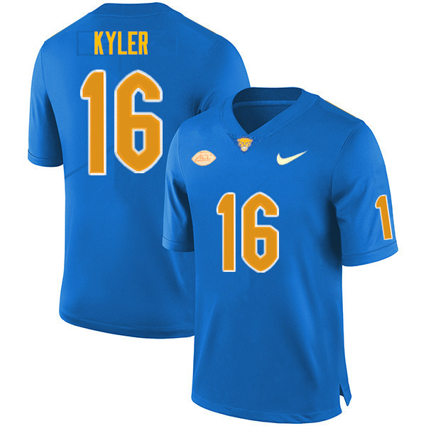 Men #16 Derek Kyler Pitt Panthers College Football Jerseys Sale-Royal